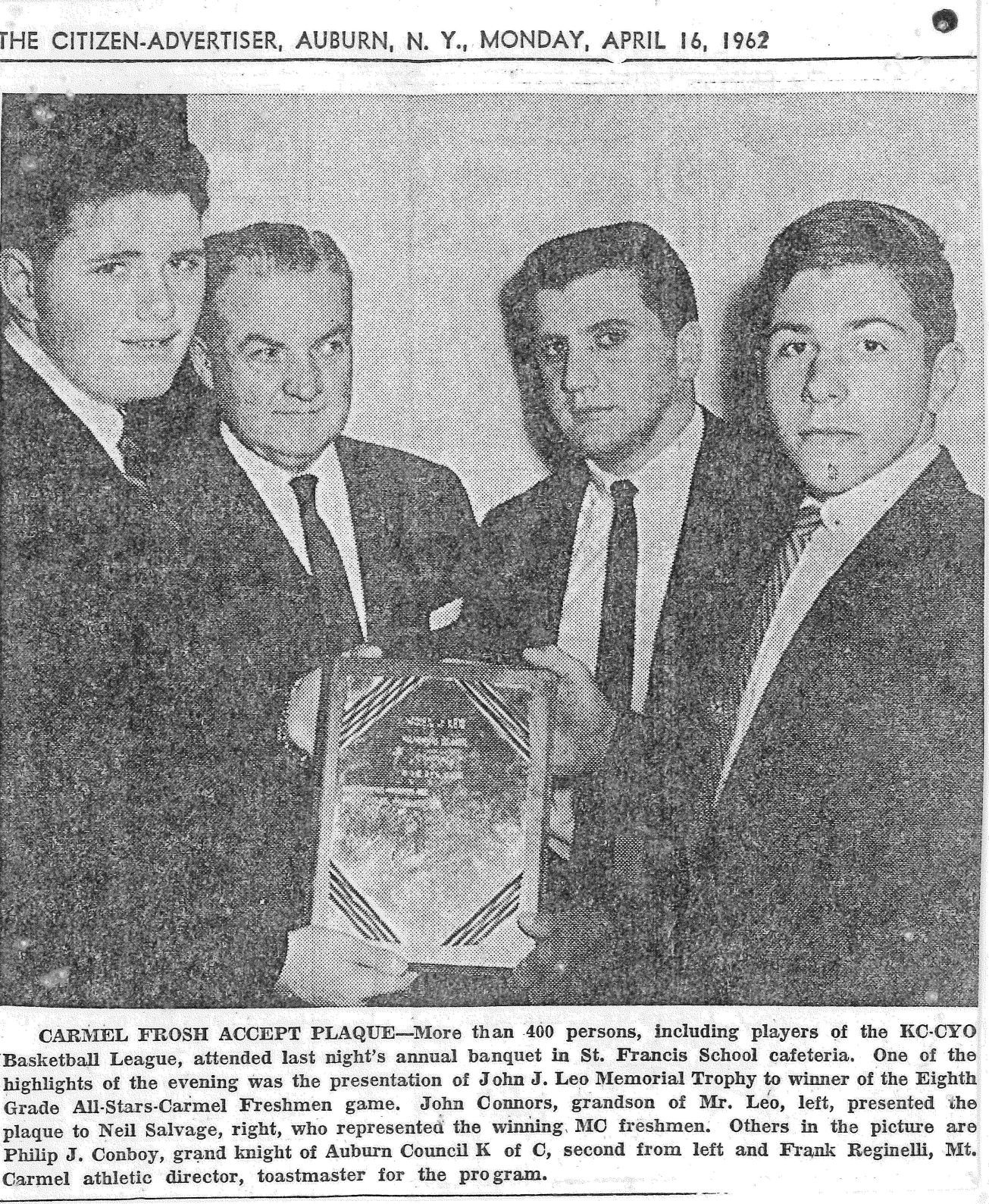 Photo # 2 - 1962 - Neil Salvage receives award
